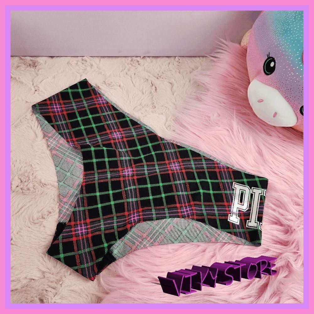 NWT VS PINK Plaids & Checks Cheekster: XL Multicolor Chic!  NWT
